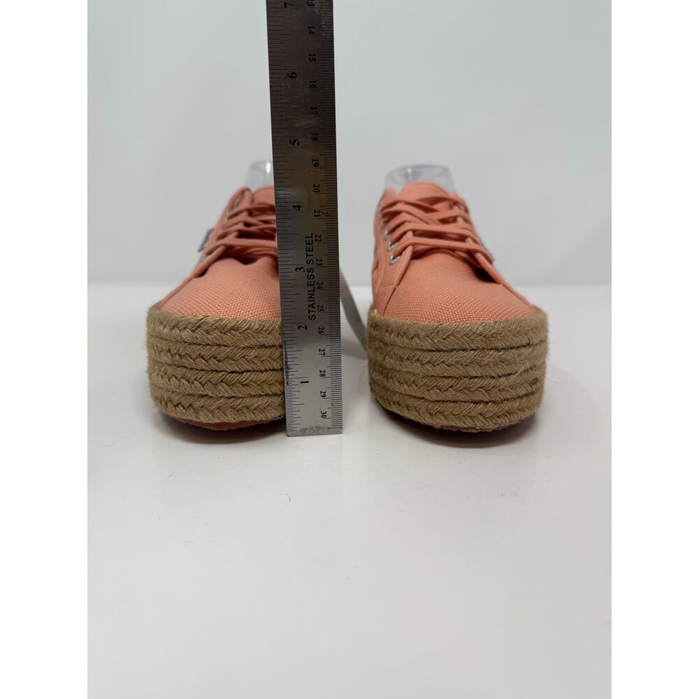 Superga Platform Espadrille Sneakers Women's 9.5 (41) Coral Casual Statement NWT - Picture 6 of 16